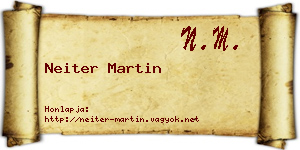 Neiter Martin névjegykártya